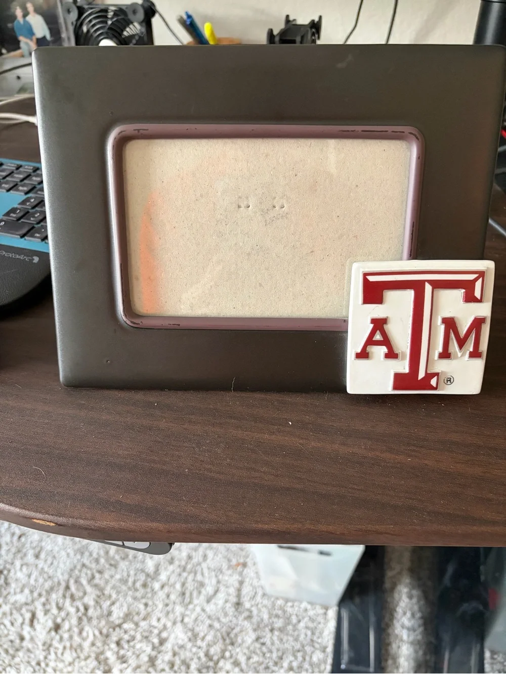 A&M Maroon and White Decorative Frame Accent
